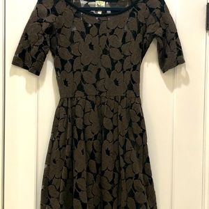 Brown and black lace knit Anthropologie dress